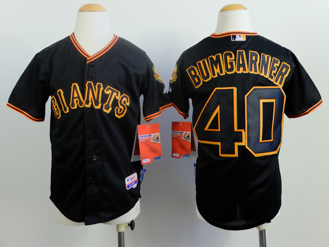 Youth San Francisco Giants #40 Bumgarner Black MLB Jerseys->->Youth Jersey